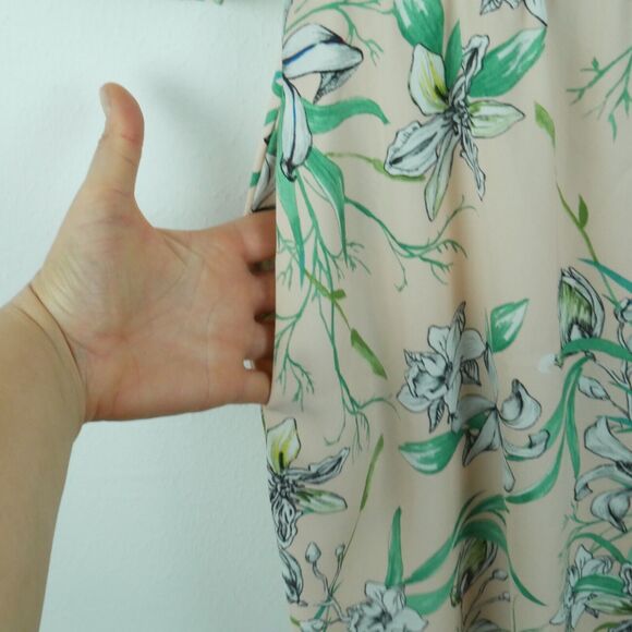 Betabrand XS Wrap Dress Flutter Sleeve Midi Pastel Feminine Floral Cottagecore - Picture 8 of 10